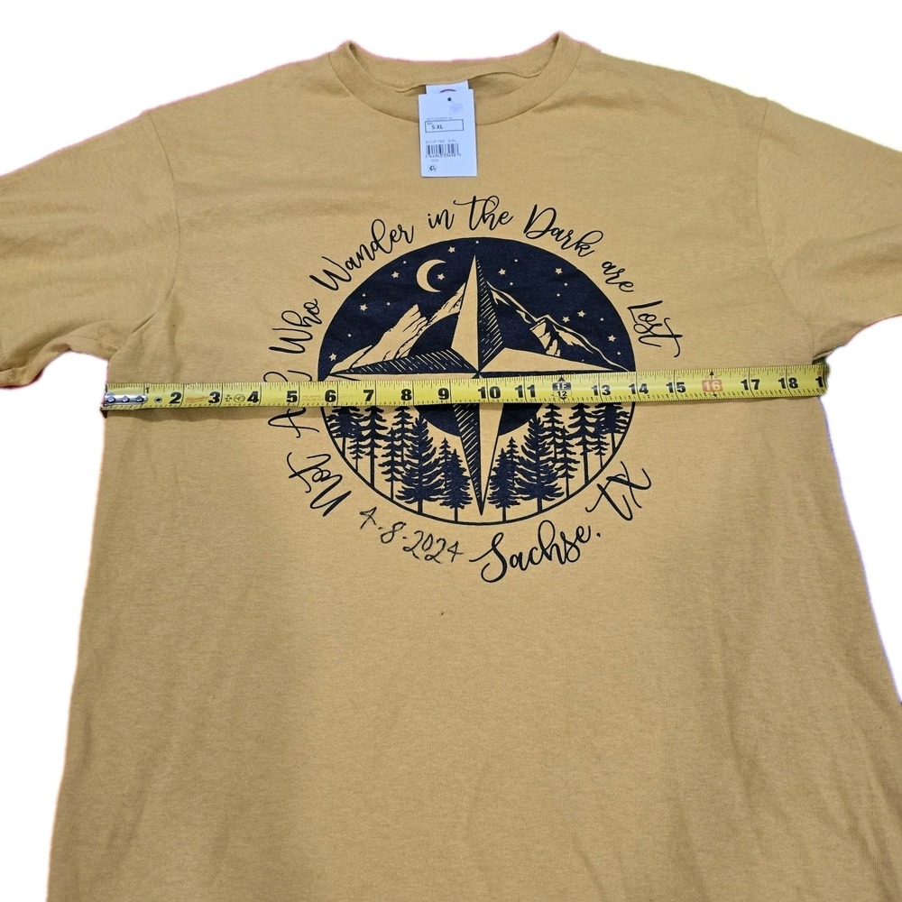 Total Solar Eclipse 2024 Shirt Sachse TX "All Who Wander In The Dark Are Lost" M